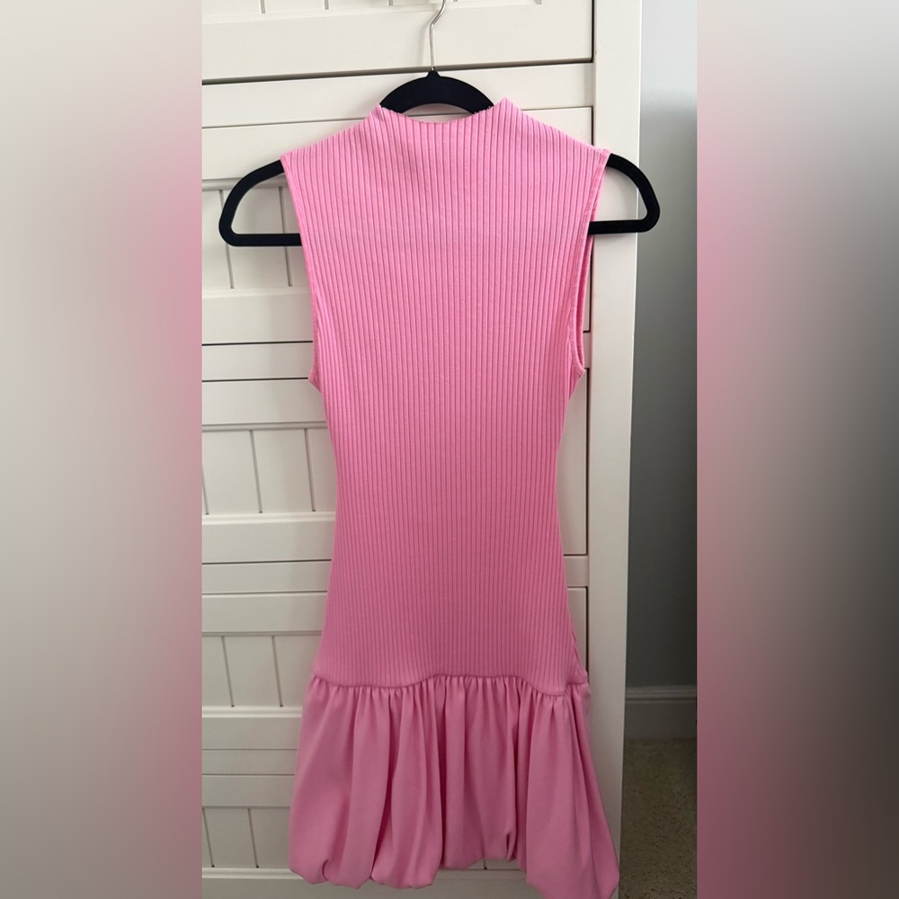 Zara Pink Ribbed Mini Dress